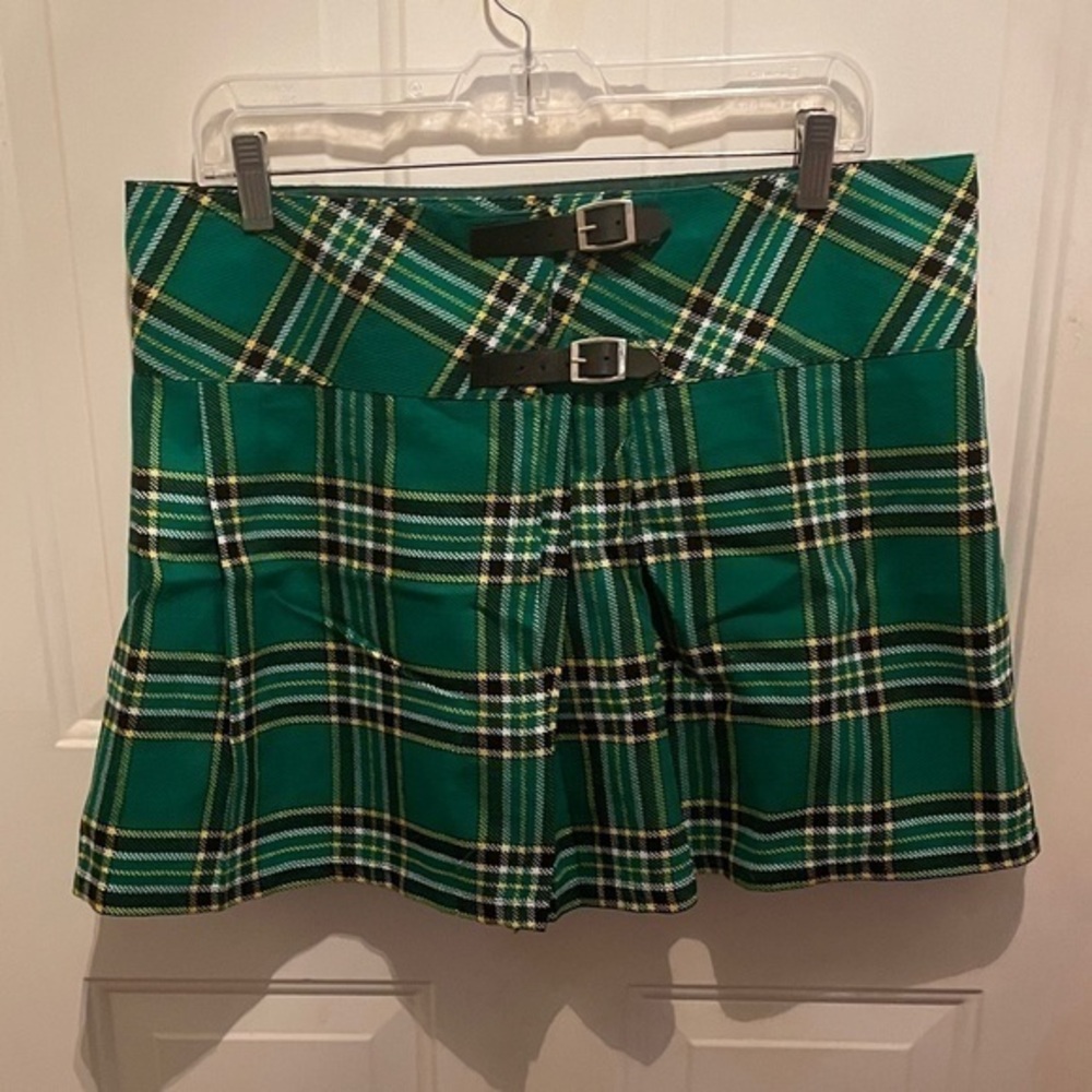 GREEN tartan skirt #14